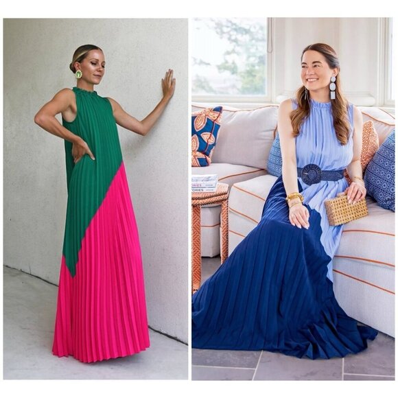 Sail to Sable Ruffle Neck Emma Maxi Dress Hydrandea Blue $248 Women’s XL - Picture 4 of 12